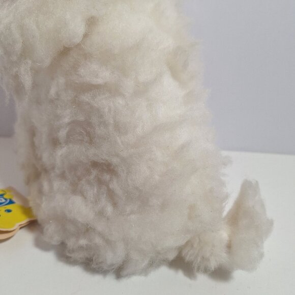 1980 Dakin Yvette White Poodle Pillow Pets Plush Bean Bag 9" w Tag & Pink Bows - Picture 15 of 16